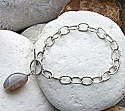 Sterling silver bracelet with grey agate