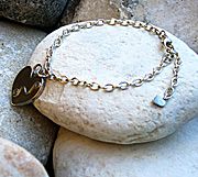 Sterling silver chunky heart bracelet