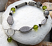 Bracelet with sterling silver beads and Swarovski crystal
