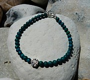 Sterling silver flower bracelet with turquoise
