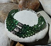 3 strand erinite Swarovski crystal bracelet with ethnic beads
