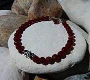 Sterling silver carnelian and ethnic bead bracelet