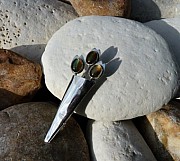 Sterling silver bunch of flowers brooch with labradorite