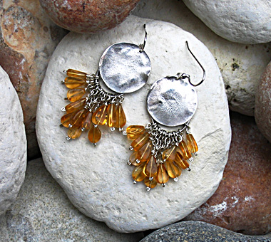 Sterling silver earrings with citrine