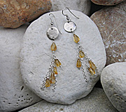 Sterling silver earrings with citrine