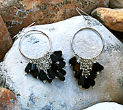Sterling silver earrings with blackstone