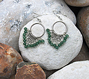Sterling silver earrings with aventurine