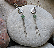 Sterling silver earrings with green aventurine