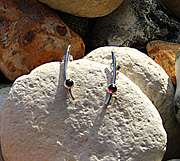 Sterling silver earrings with garnet