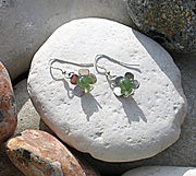 Sterling silver flower earrings with aventurine