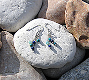 Turquoise, blue lapis & amazonite earrings