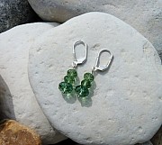 Sterling silver earrings with erinite Swarovski crystal opals