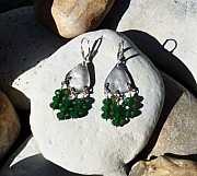 Sterling silver earrings with Swarovski crystal opals