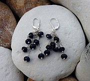 Dark indigo Swarovski crystal earrings