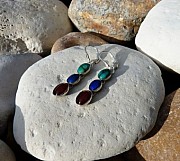 Sterling silver earrings with turquoise, lapis and carnelian