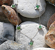 Sterling silver flower necklace with aventurine