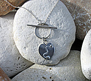 Sterling silver chunky heart necklace