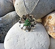 Sterling silver flower necklace with aventurine