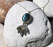 Sterling silver necklace with labradorite