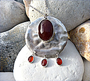 Sterling silver necklace with carnelian
