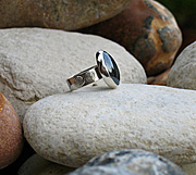 Sterling silver ring with haematite