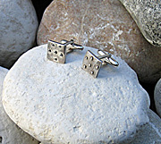 Sterling silver cufflinks with bar