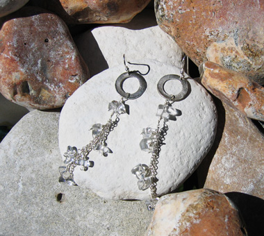 Sterling silver earrings with crystal quartz