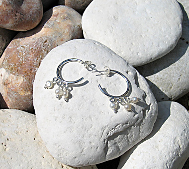 Sterling silver earrings with freshwater pearls