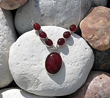 Sterling silver carnelian necklace